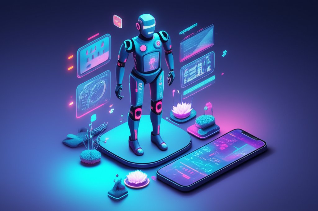 Futuristic utility android providing efficient service and assistance.